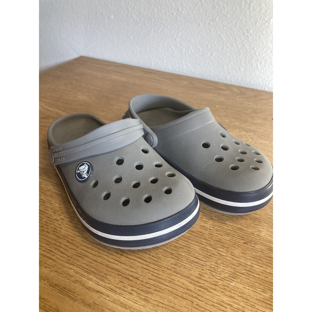Crocs Bayaband Clogs Gray & Blue Children's Slip On Shoe Size C6